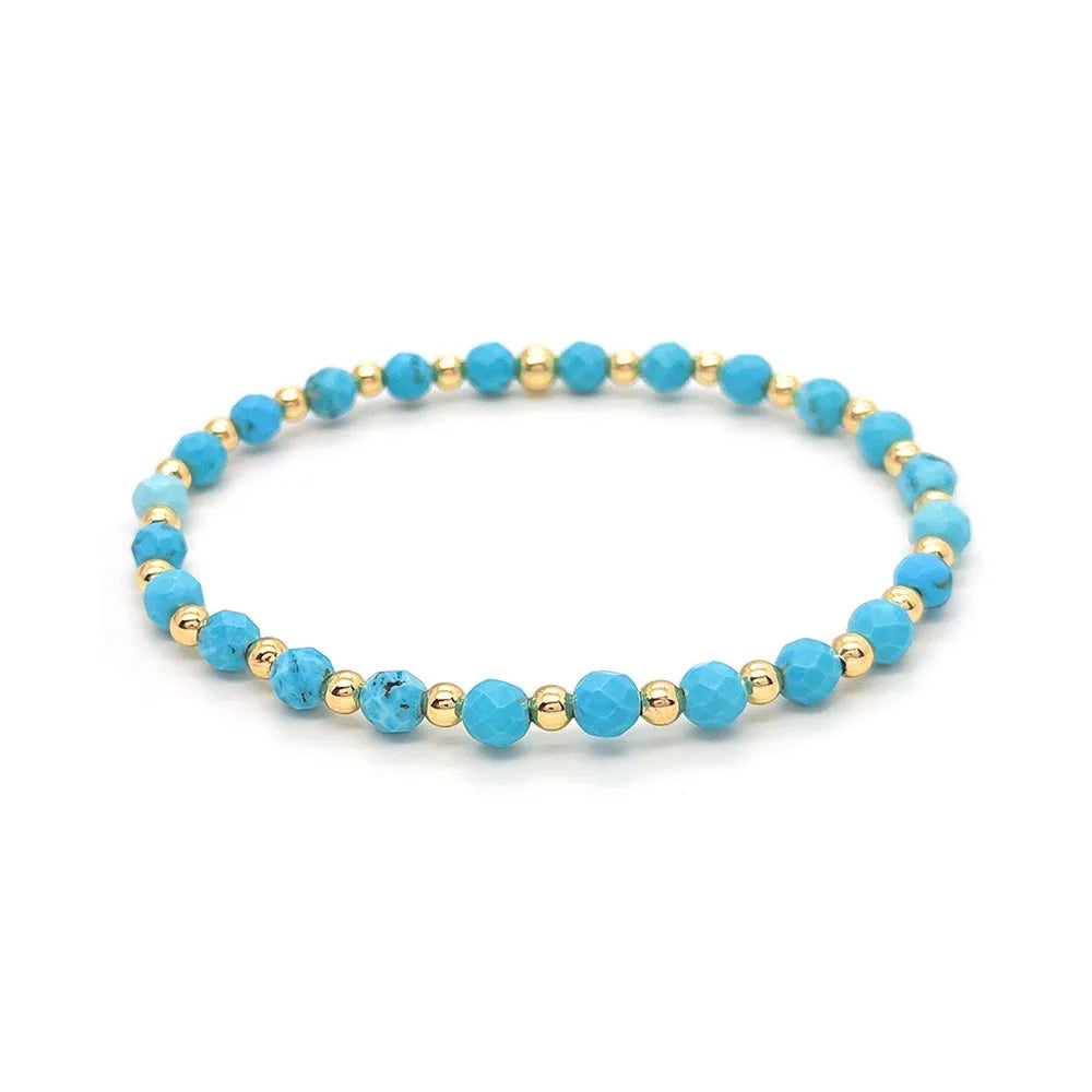 Bracelet en perles de croix vintage en turquoise
