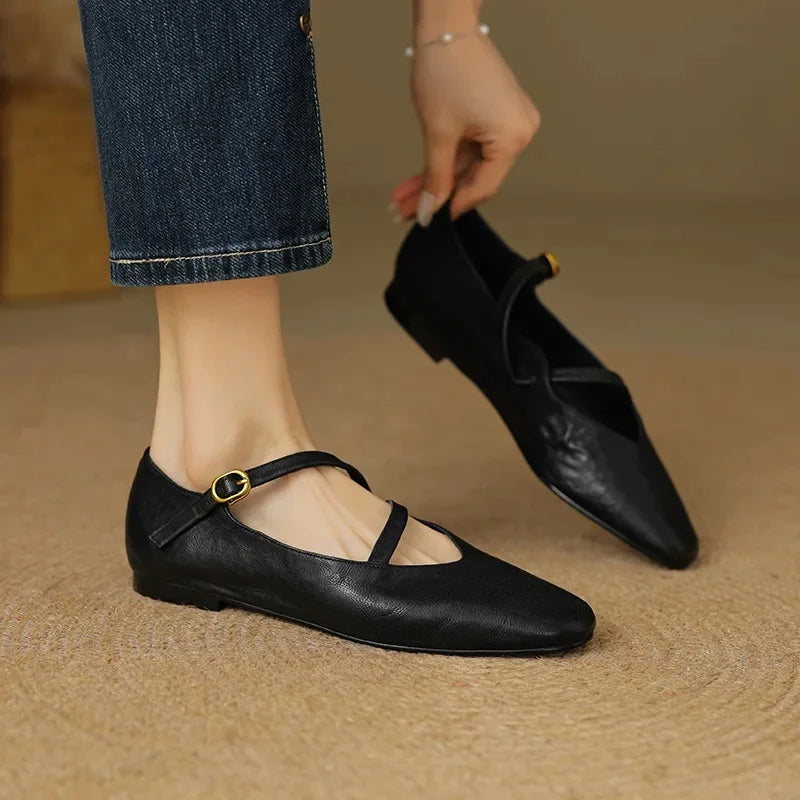 Anitta Leather Ballerina Flats