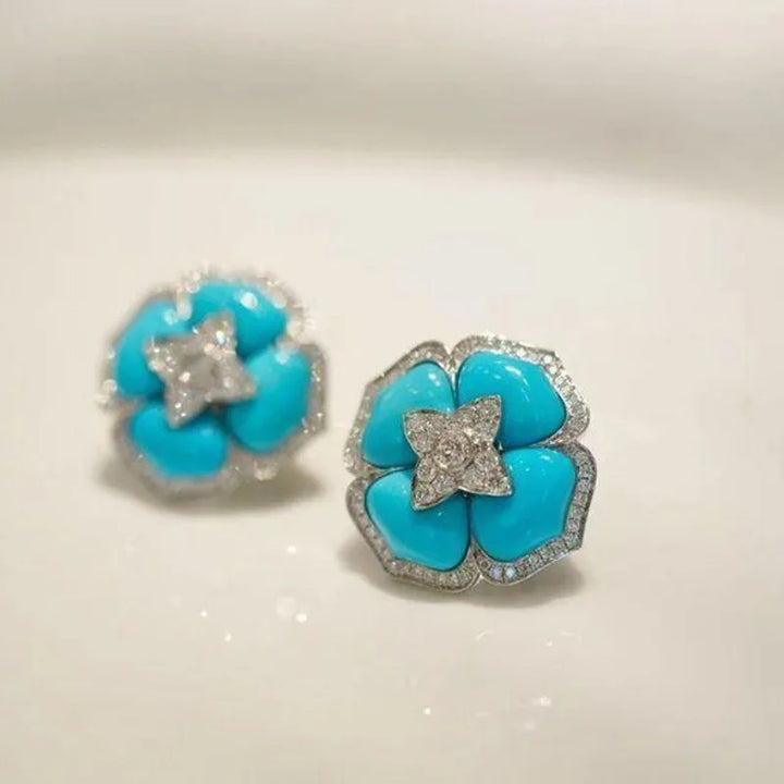 Boucles d'oreilles en argent bleu raffinées