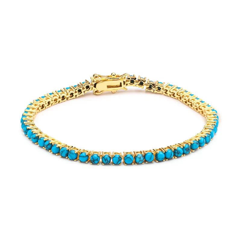 Bracelet Chaîne Élégant en Turquoise Dorée