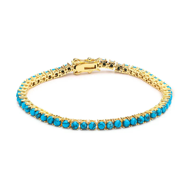 Bracelet Chaîne Élégant en Turquoise Dorée