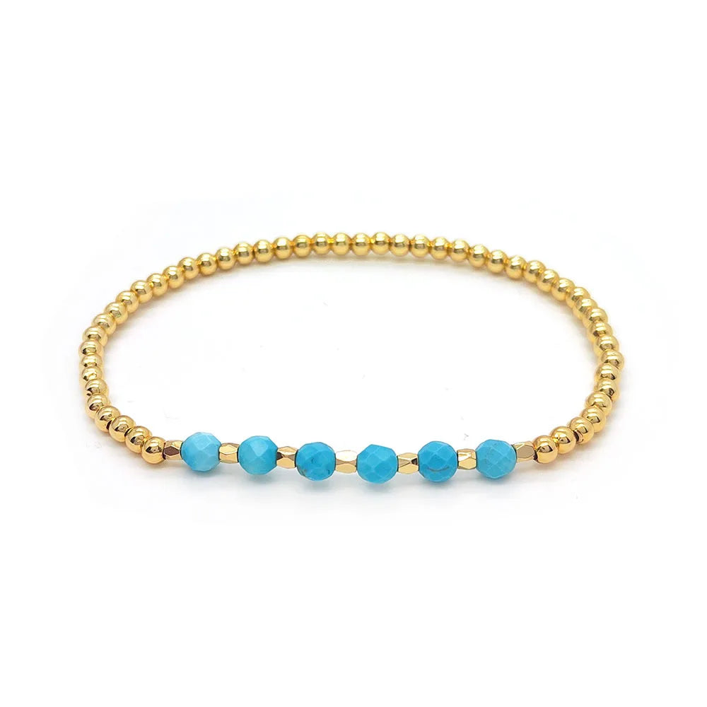 Bracelet en perles de croix vintage en turquoise