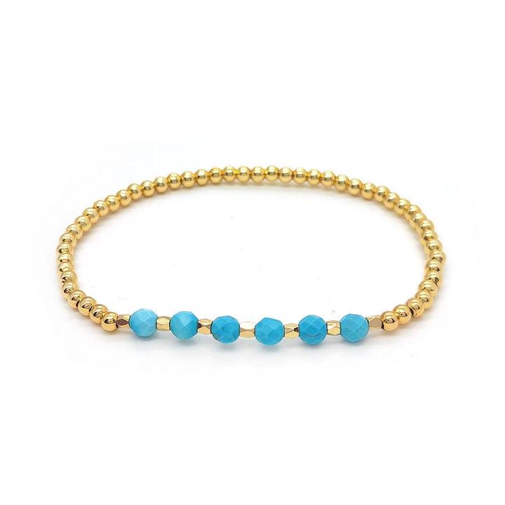 Bracelet en perles de croix vintage en turquoise