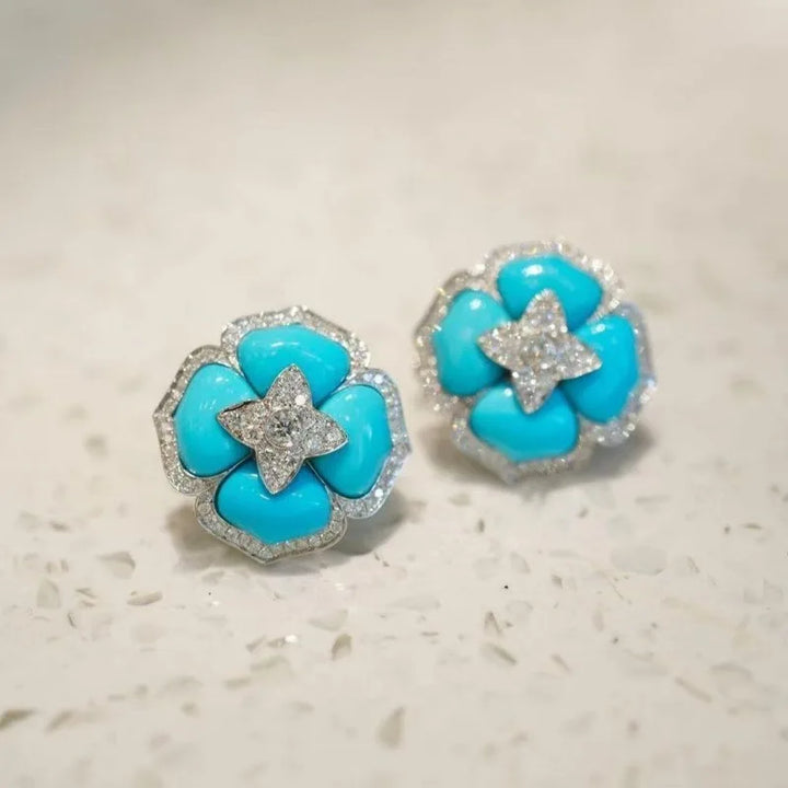 Boucles d'oreilles en argent bleu raffinées