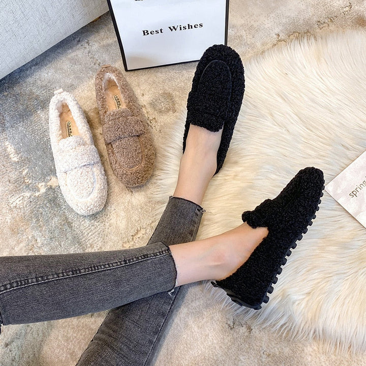 Arielle Plush Moccasins with Non-Slip Sole