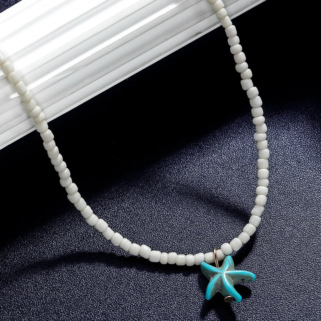 Collier Étoile de Mer Turquoise Bohème Chic