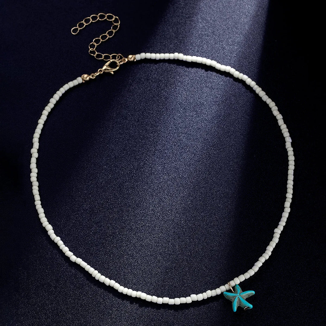Collier Étoile de Mer Turquoise Bohème Chic