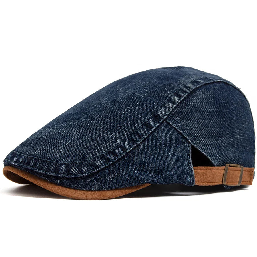 Thierry™ | Casquette Plate en Denim Premium – Style Intemporel & Confort Quotidien.