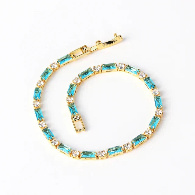 Bracelet en Turquoise Naturelle Dorée Intemporelle