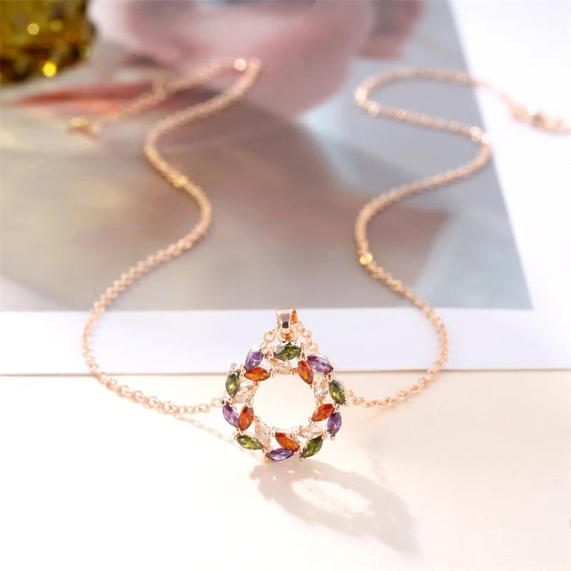 Collier avec Pendentif Arc-en-Ciel Brillant