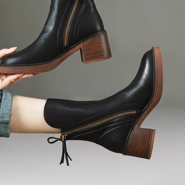 Alyra Leather Ankle Boots