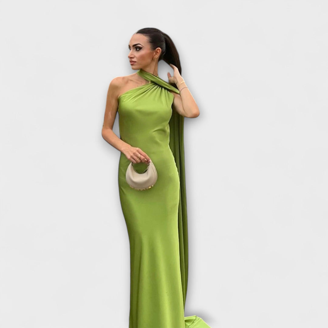 Robe Maxi Chic avec épaules dénudées et lien au cou