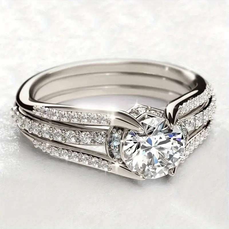 Bague vintage en cristal – Or, Argent, Or rose