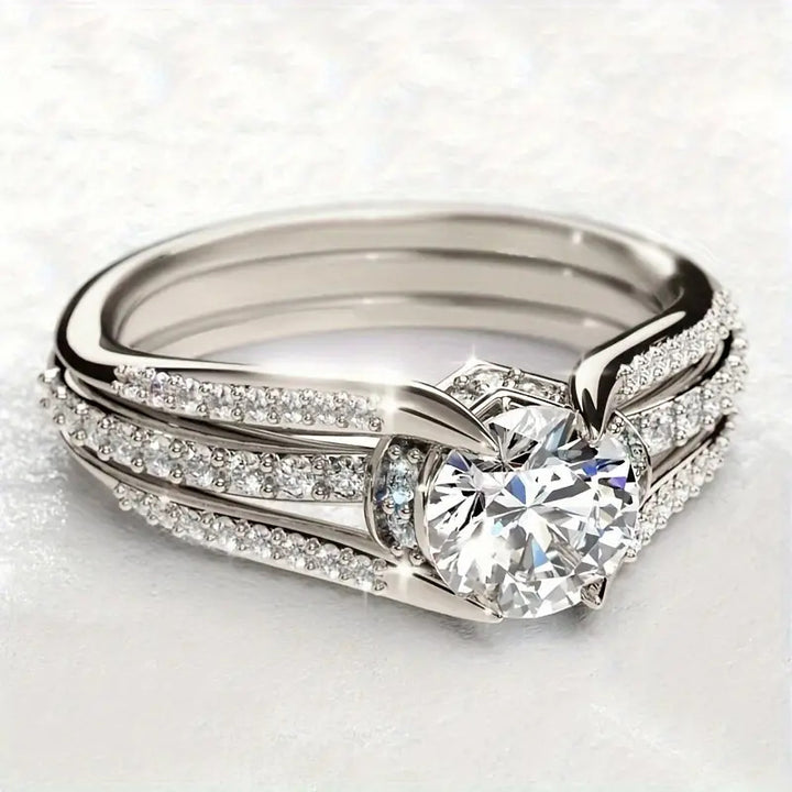 Bague vintage en cristal – Or, Argent, Or rose