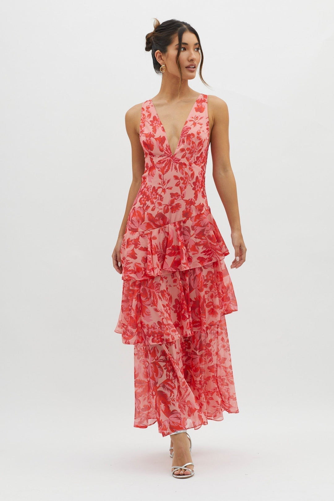 LISA | Robe Maxi à Volants Fleurie