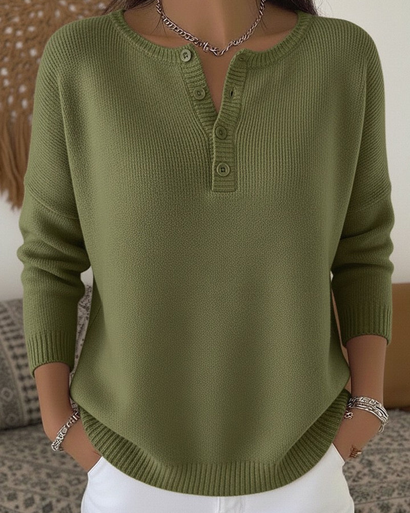 Ernesta | Pull en Maille avec Boutons Henley