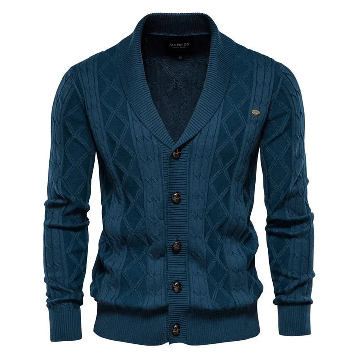 Waldemar | Cardigan pour hommes avec patte de boutonnage