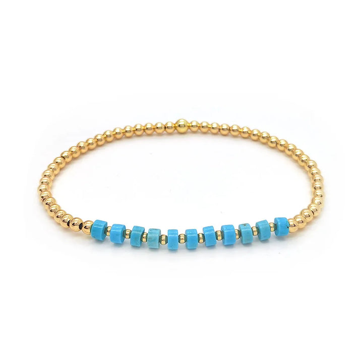 Bracelet en perles de croix vintage en turquoise