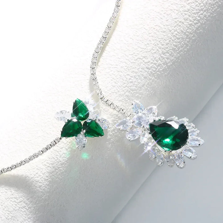 Collier Vintage Bloei van Smaragd