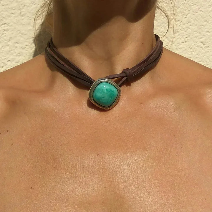 Pendentif Vintage Bohémien en Turquoise