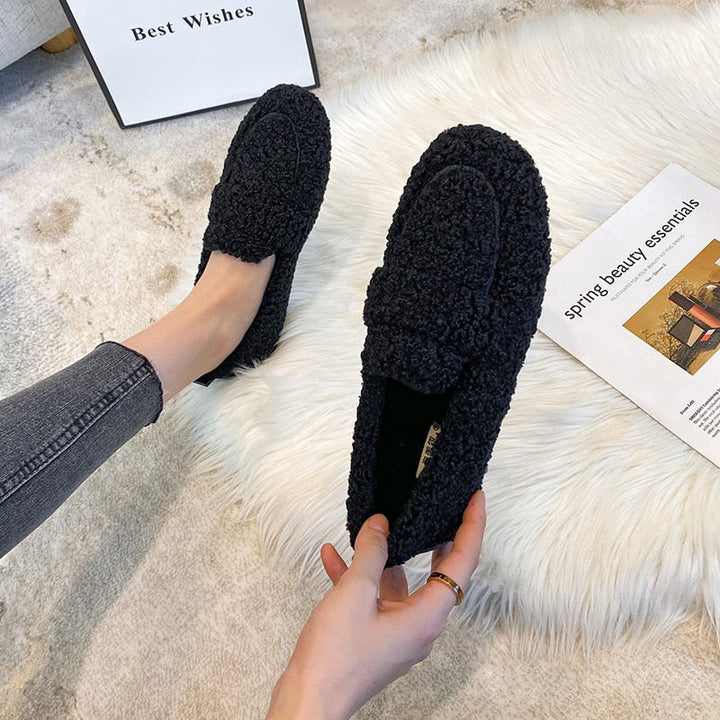 Arielle Plush Moccasins with Non-Slip Sole