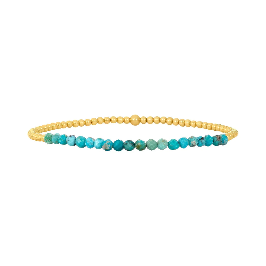 Bracelet en Perles de Turquoise en Or 18K Chic