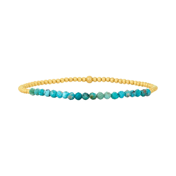 Bracelet en Perles de Turquoise en Or 18K Chic