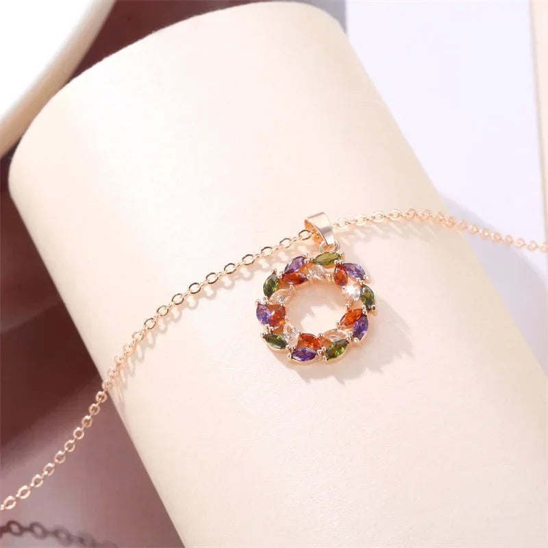 Collier avec Pendentif Arc-en-Ciel Brillant