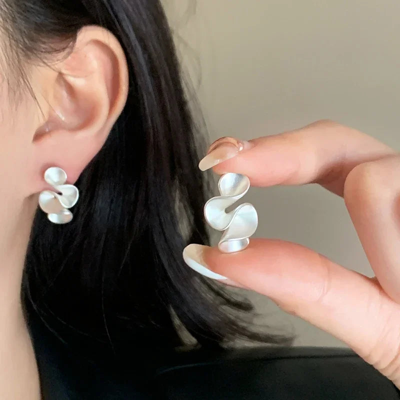 Boucles d'oreilles en Fleur d'Argent et Or 18K