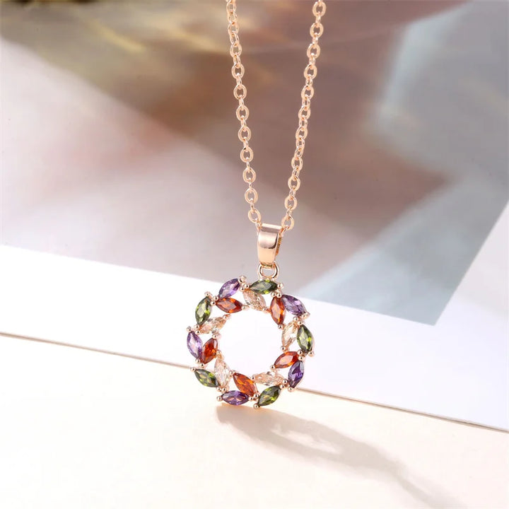 Collier avec Pendentif Arc-en-Ciel Brillant