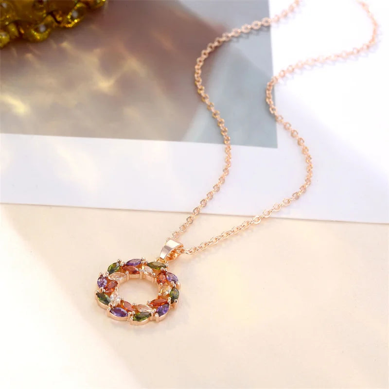 Collier avec Pendentif Arc-en-Ciel Brillant