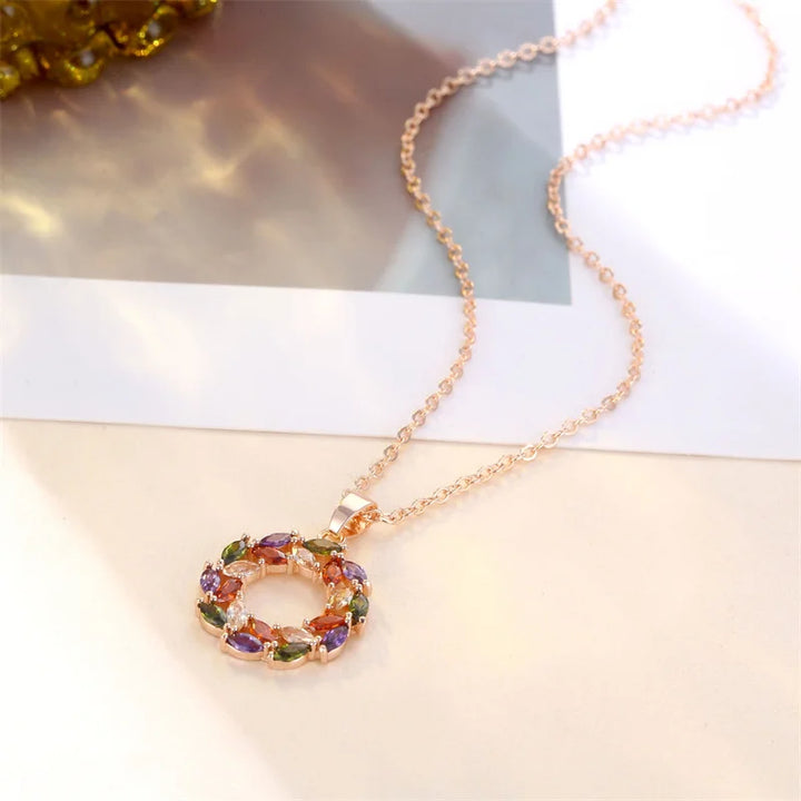Collier avec Pendentif Arc-en-Ciel Brillant