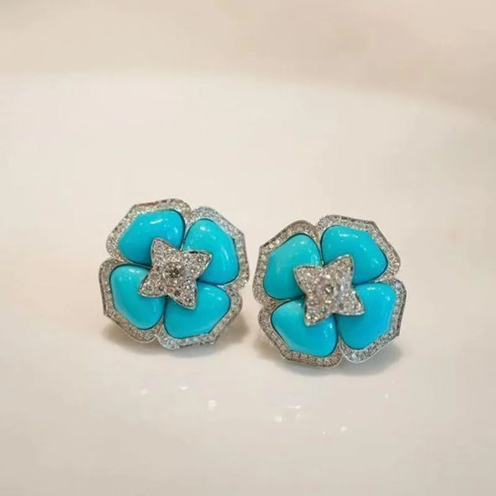Boucles d'oreilles en argent bleu raffinées