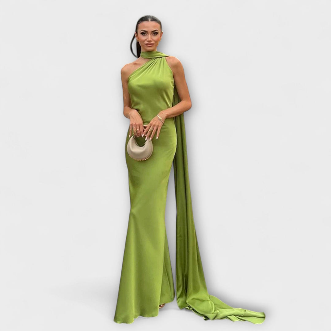 Robe Maxi Chic avec épaules dénudées et lien au cou