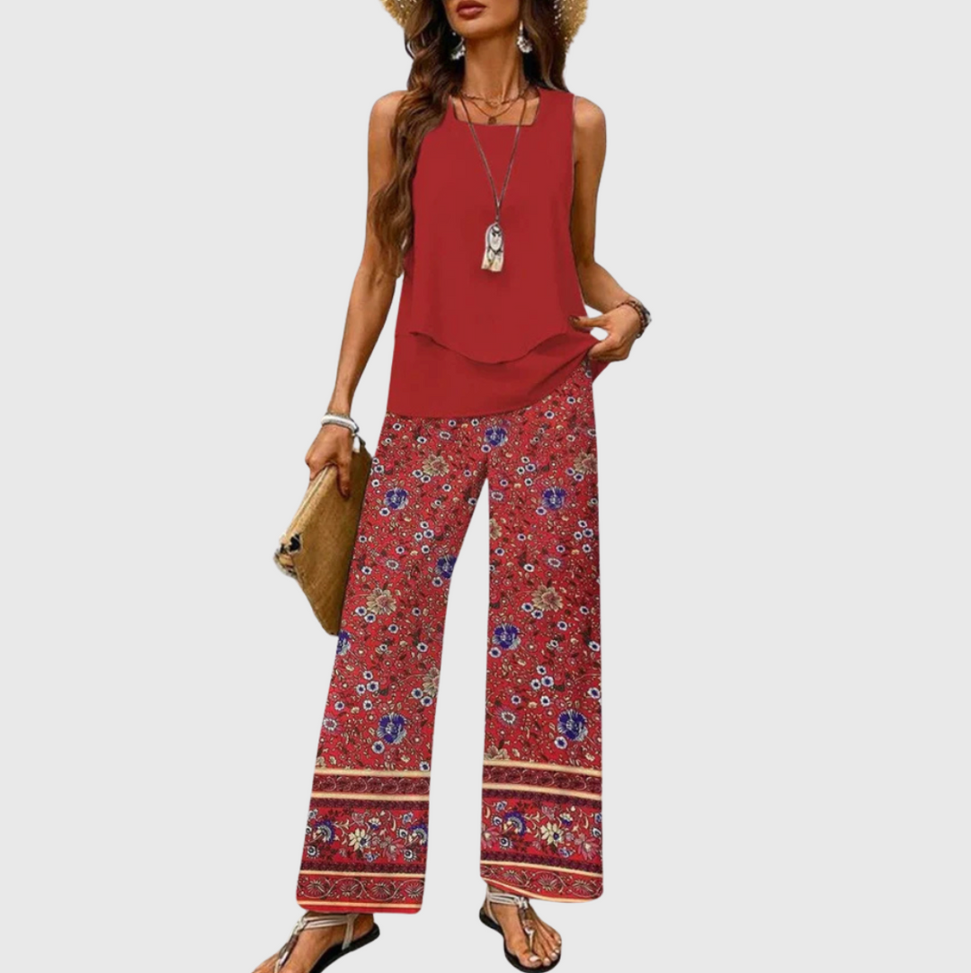 Ovelynra™ | Haut sans manches et pantalons à jambe large