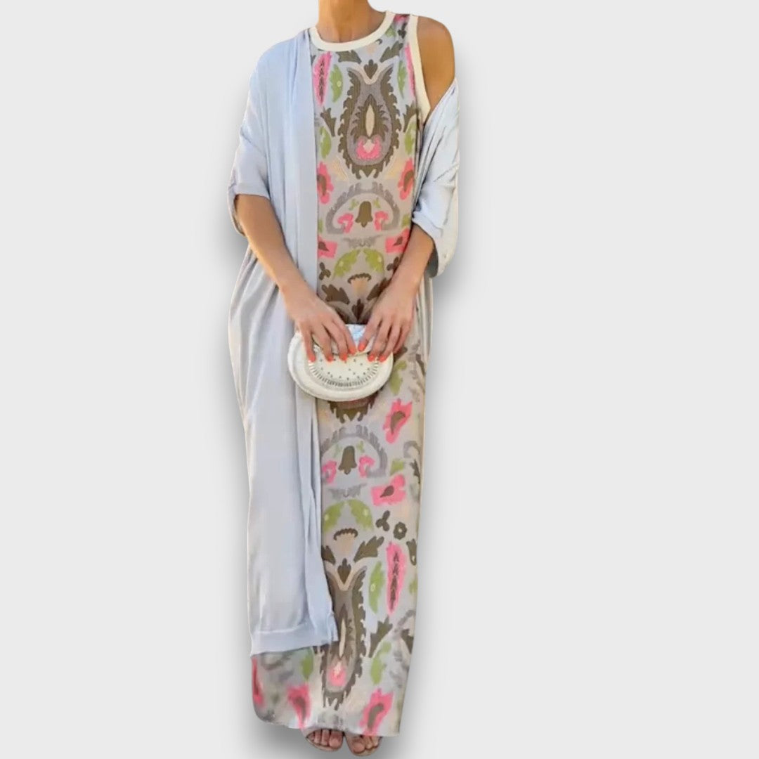 Selviane - Maxi Robe avec Cardigan