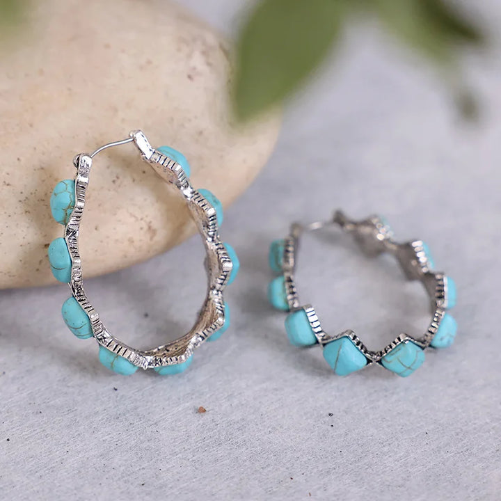 Boucles d'oreilles vintage en turquoise en forme de U