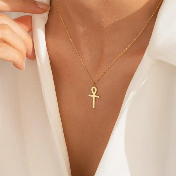 Collier avec Pendentif Ankh en Or