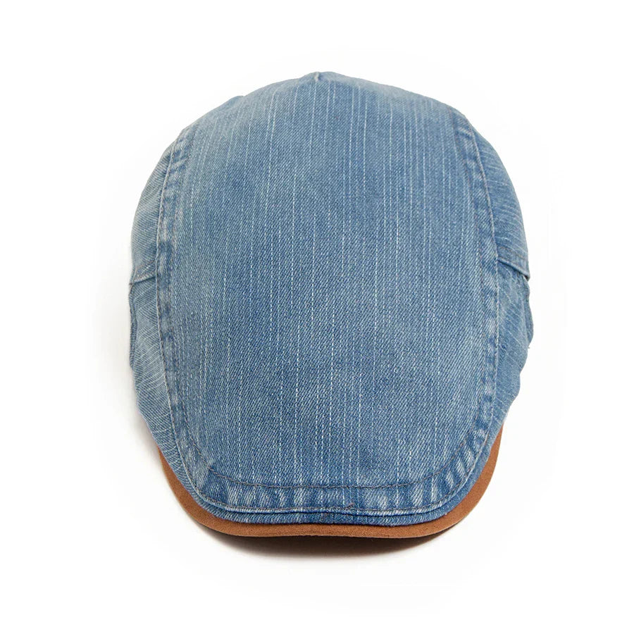 Thierry™ | Casquette Plate en Denim Premium – Style Intemporel & Confort Quotidien.