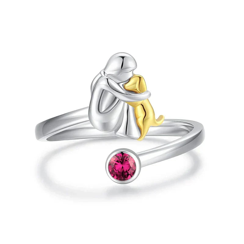 Rose™ - Bague avec Motif de Chien