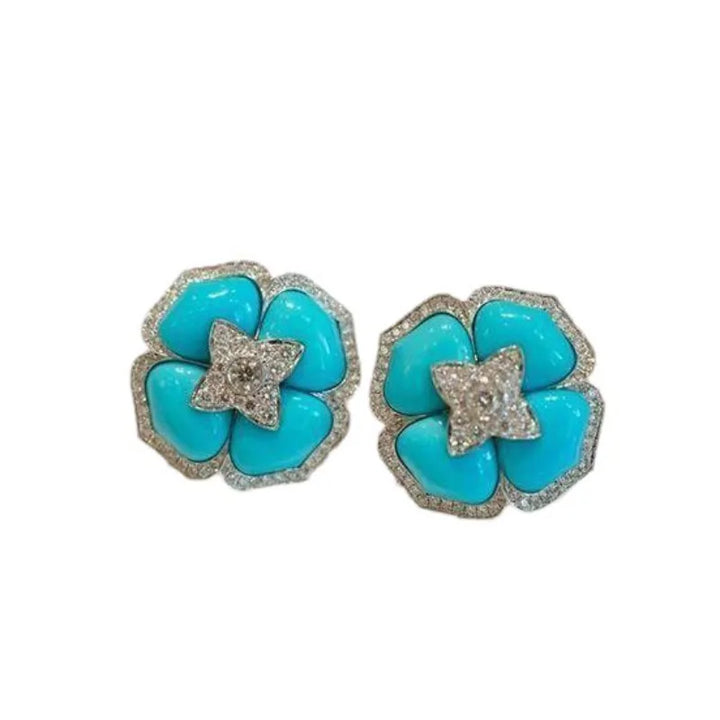 Boucles d'oreilles en argent bleu raffinées