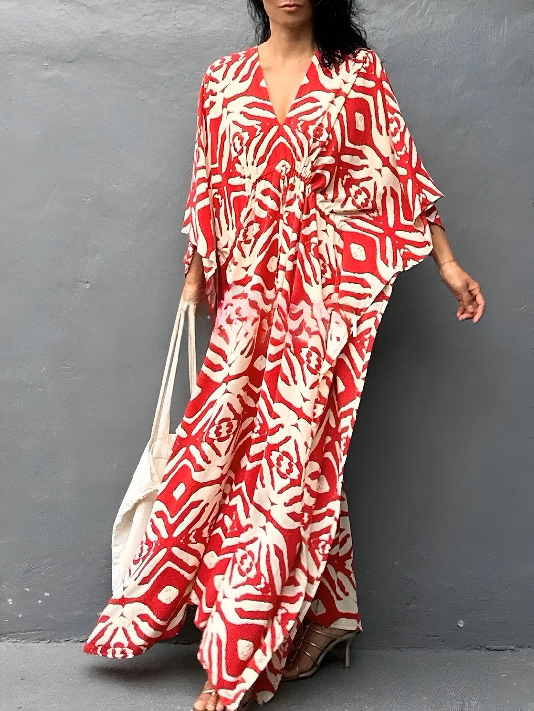 Nayla™ | Kaftan en coton avec col en V