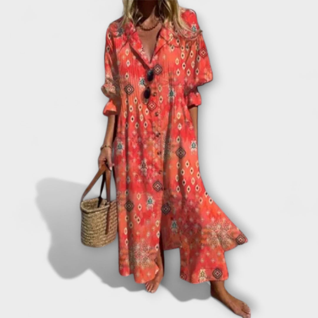 Lila - Robe Maxi Flatteuse avec Couverture du Ventre