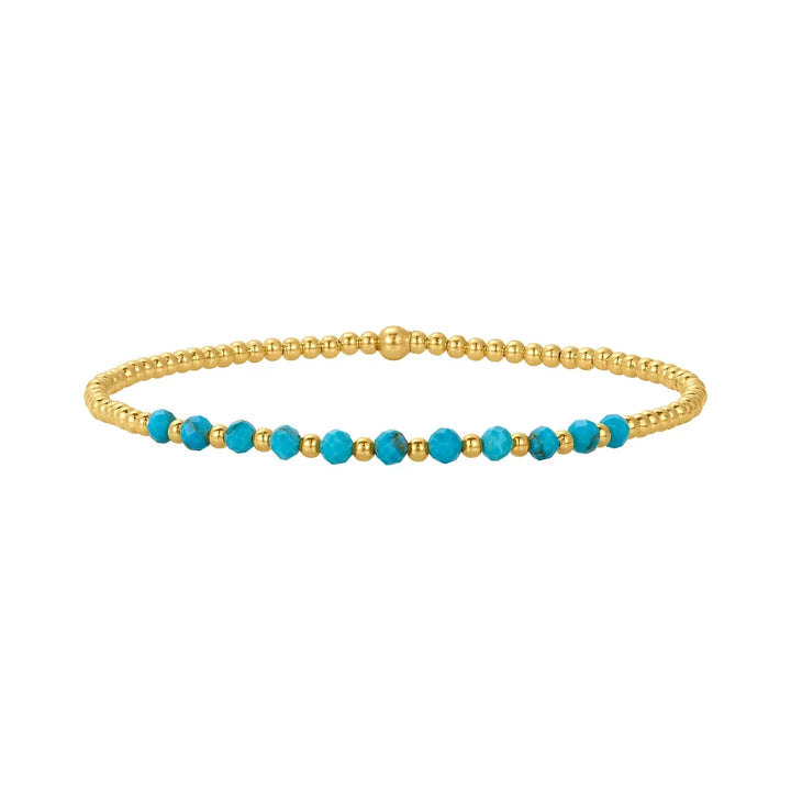 Bracelet en Perles de Turquoise en Or 18K Chic