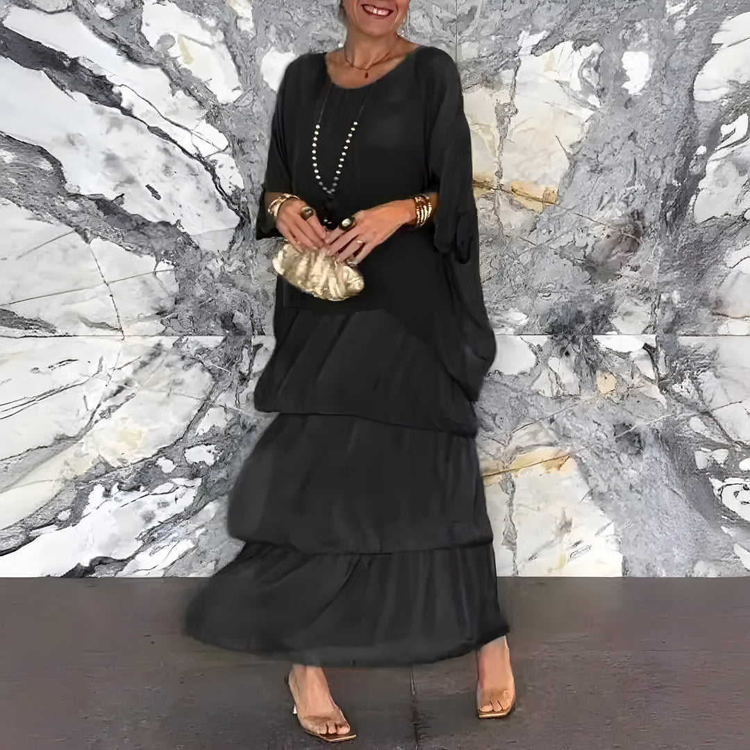 Monique™ | Robe en Chiffon avec Jupe en Tulle