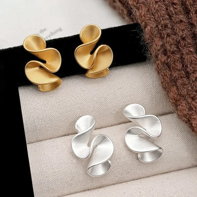 Boucles d'Oreilles en Argent et Or 18K