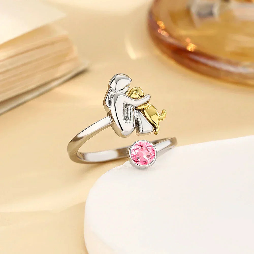 Rose™ - Bague avec Motif de Chien