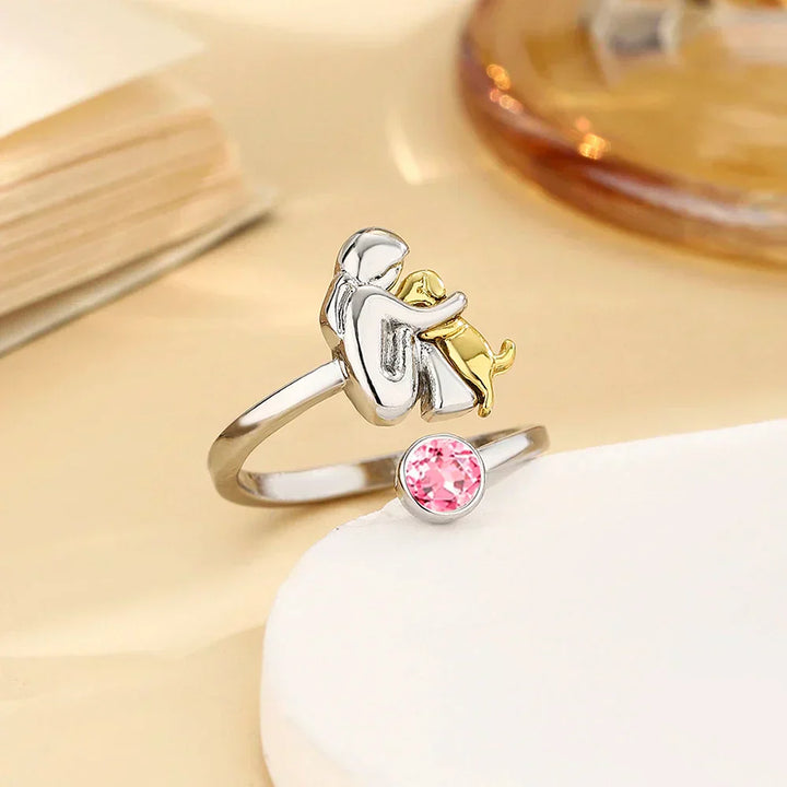 Rose™ - Bague avec Motif de Chien