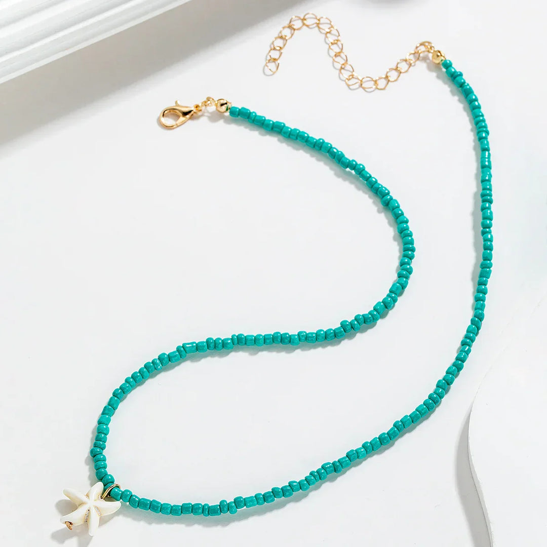 Collier Étoile de Mer Turquoise Bohème Chic