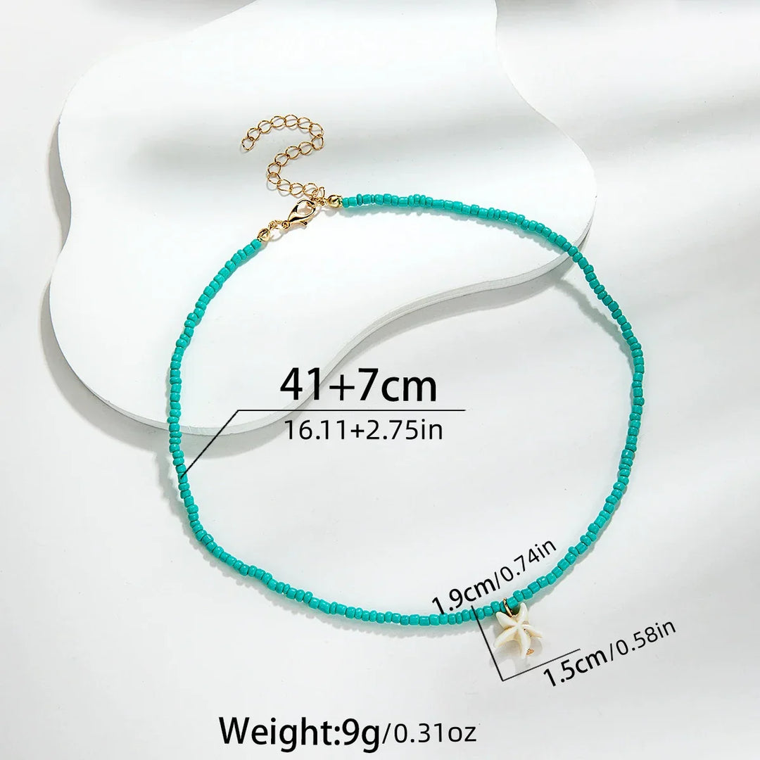 Collier Étoile de Mer Turquoise Bohème Chic